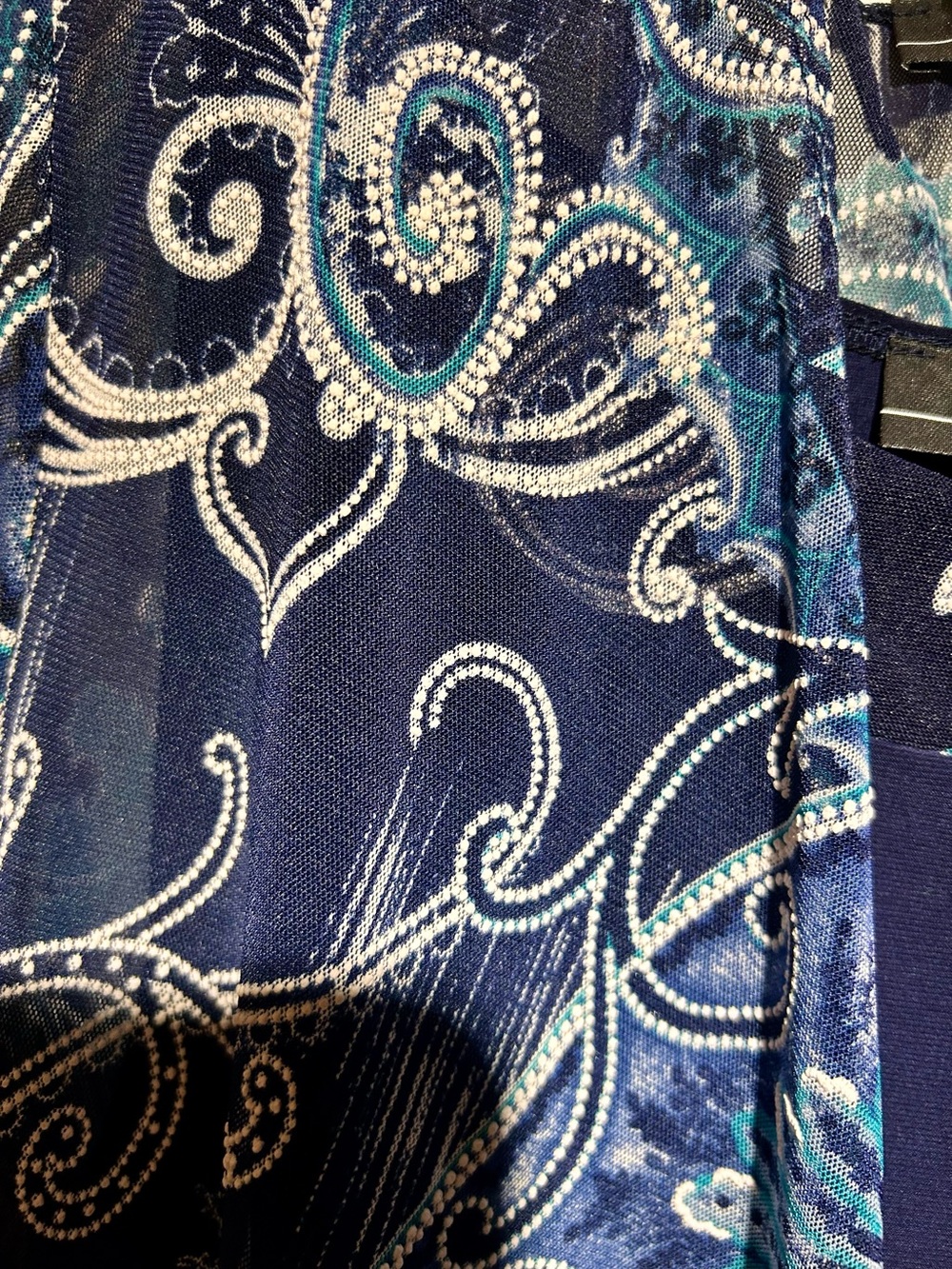 R&M Richards Navy and Teal Paisley Layered Dress Set - Picture 3 of 13